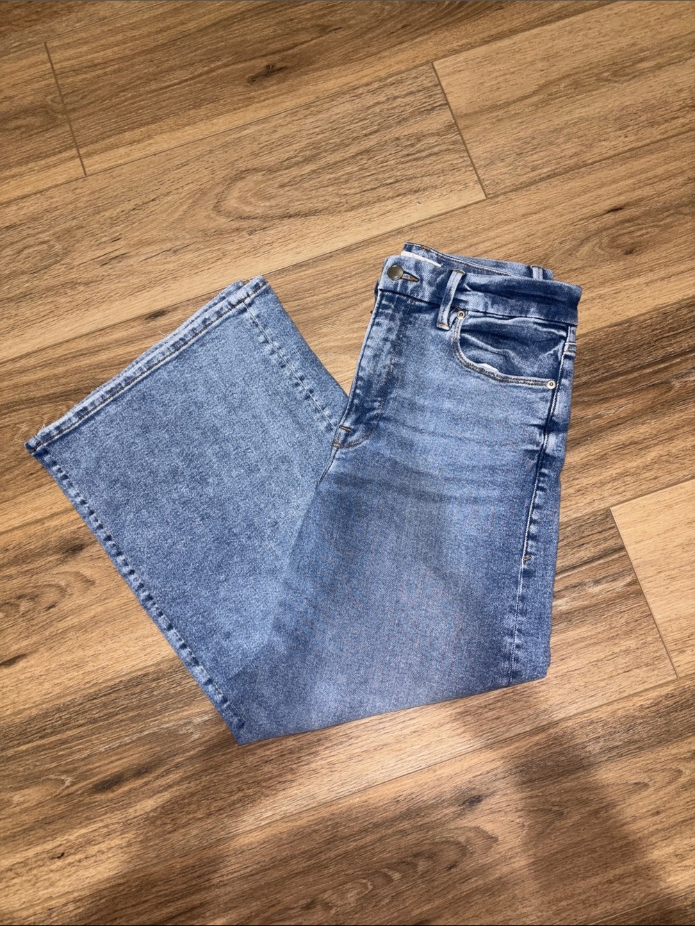 Good Waist Palazzo Crop Jeans in Indigo479